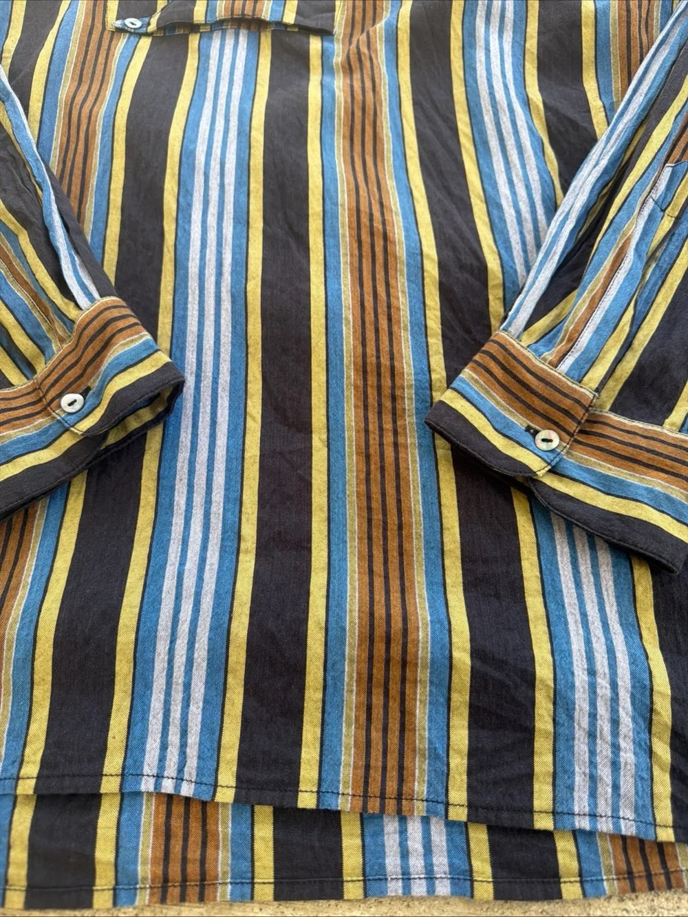 The J. Peterman Men’s Striped Cotton Shirt Casual Size XL - Picture 3 of 6